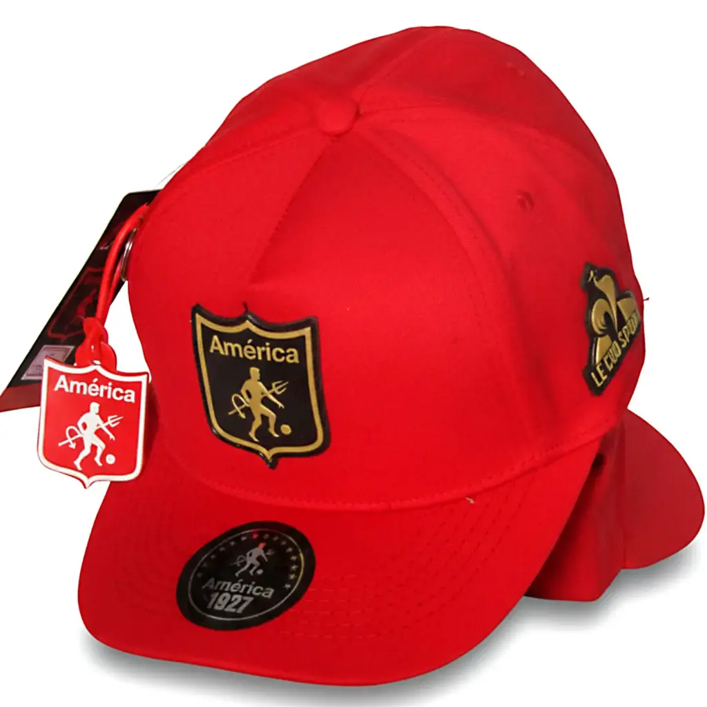 Gorra América de Cali Logo negro roja