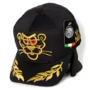 Gorra Bélica Pantera Rosa Logo Dorado Clasico negra
