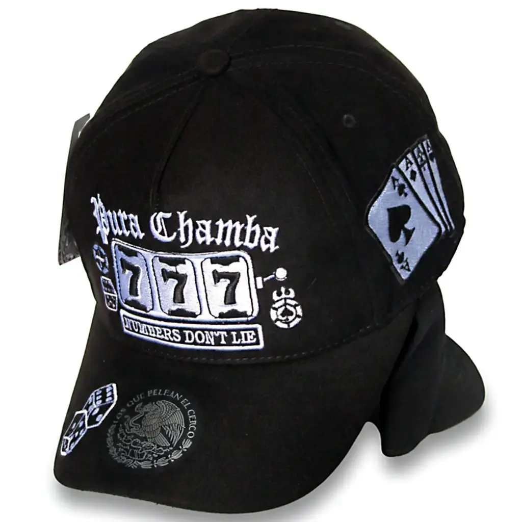 Gorra Bélica Gamuzada Bordado "Pura chamba 777" negra