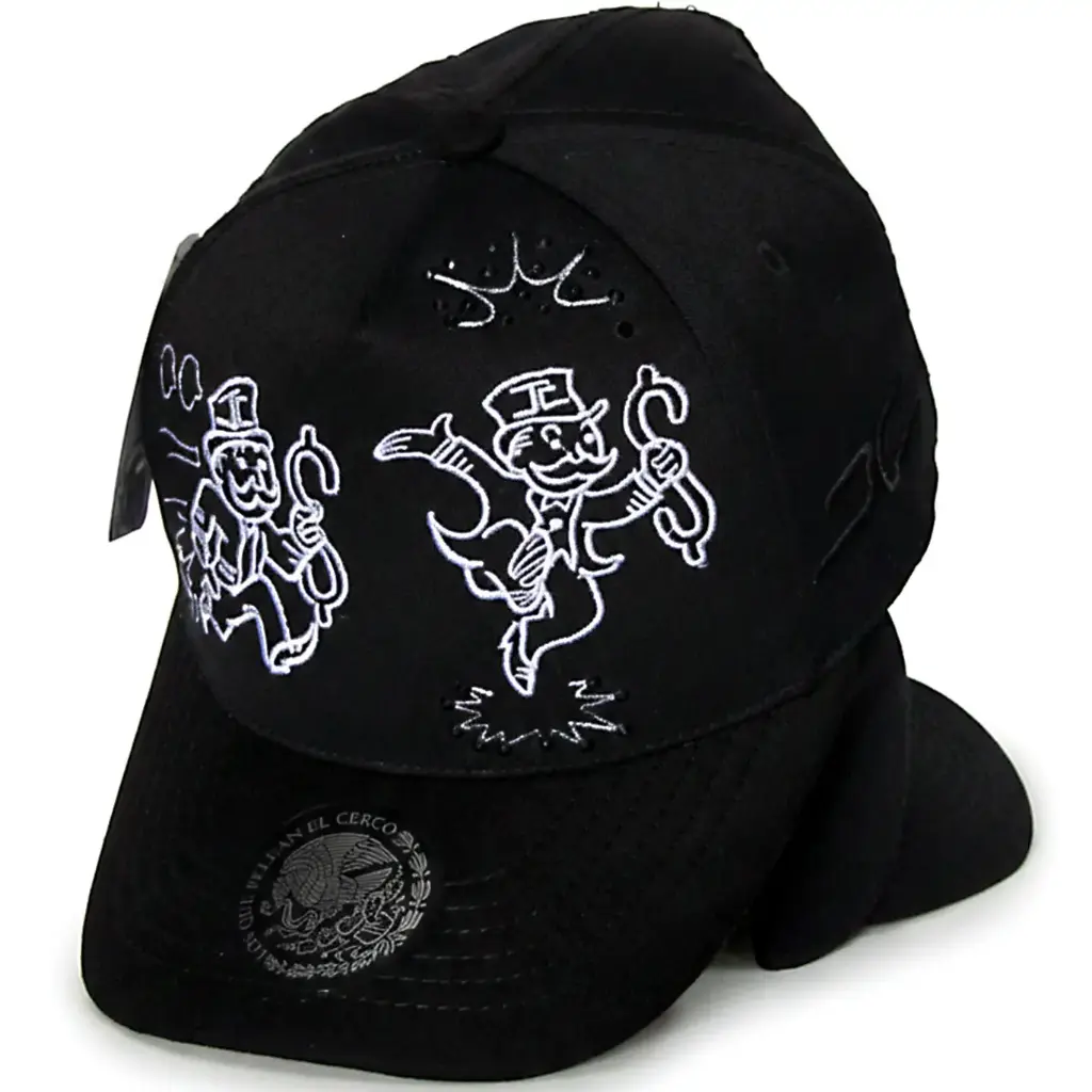 Gorra Bélica Bordada "Monopolio" negra