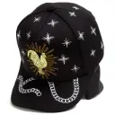 Gorra Gallo Plaqueta Dorada Antifluido negra