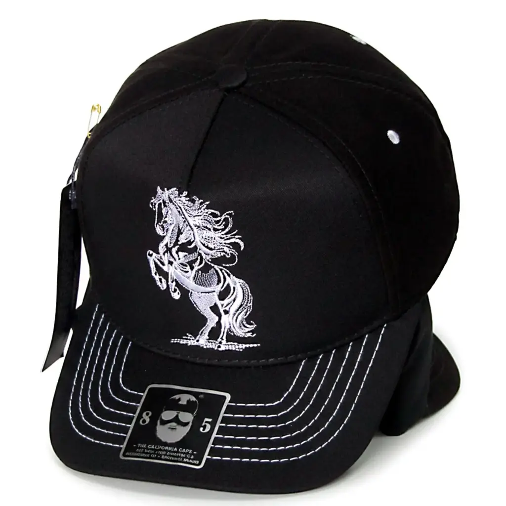 Gorra California Bordado Caballo Antifluido negra