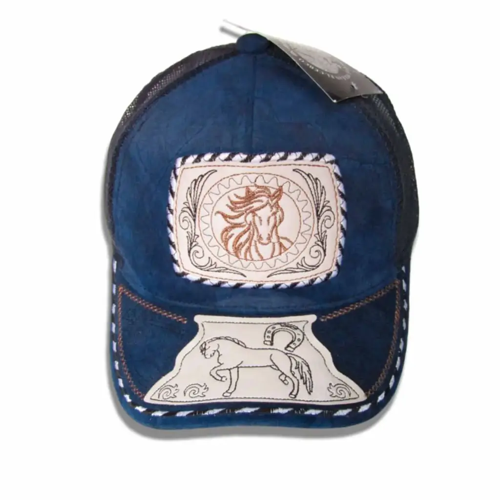 Gorra Bordado caballo azul enmallada