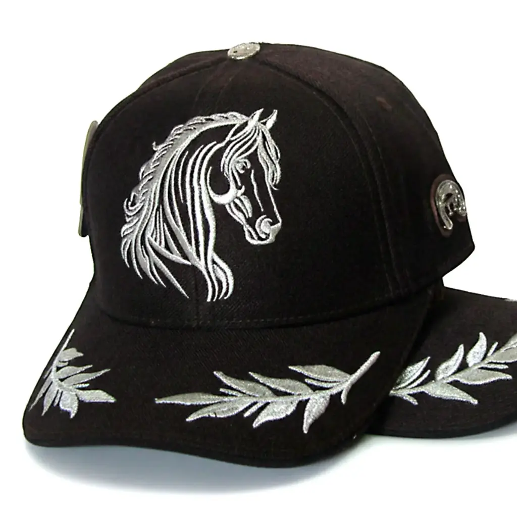 Gorra Trocha Pura Caballo plateado cafe