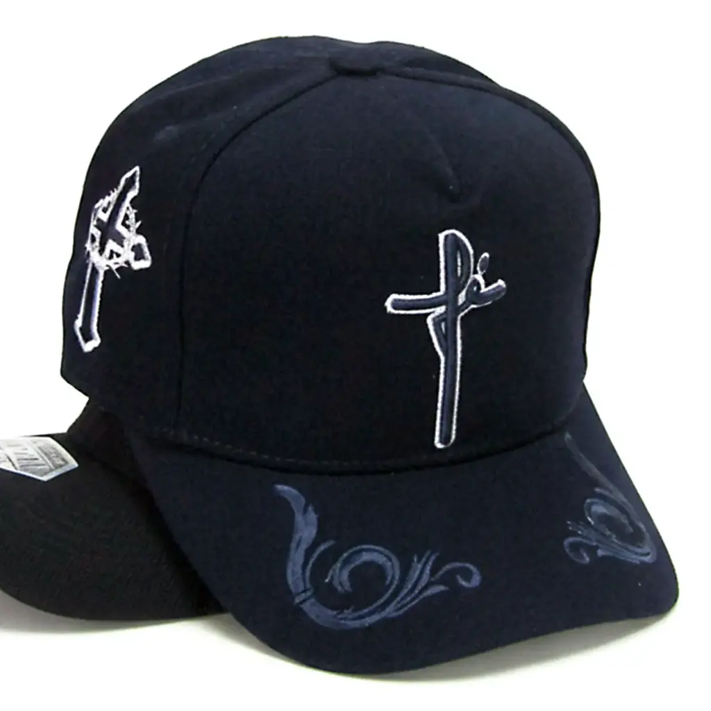 Gorra Bélica Cruz Fe Curva azul