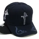 Gorra Bélica Cruz Fe Curva azul
