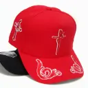 Gorra Bélica Cruz Fe Curva roja