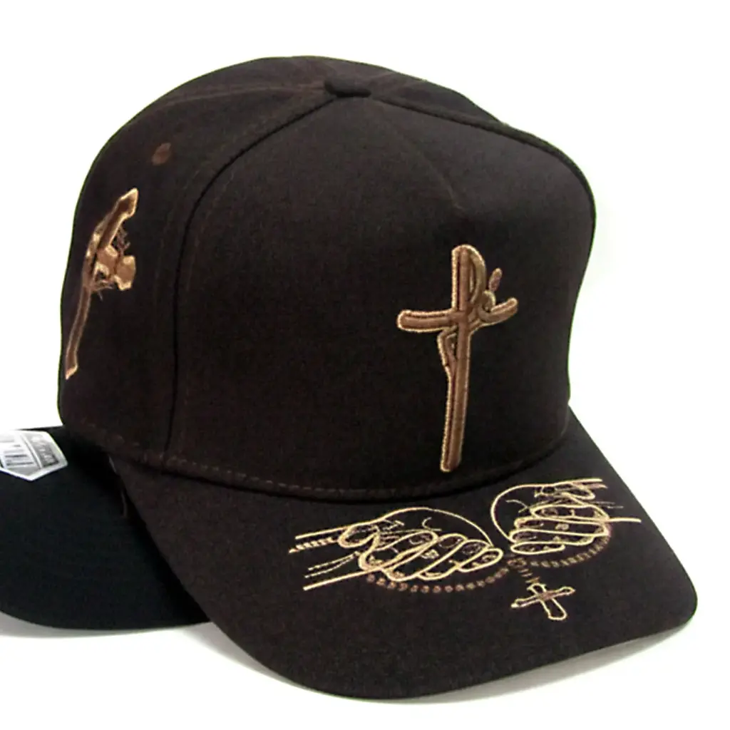 Gorra Bélica Cruz Fe Curva café
