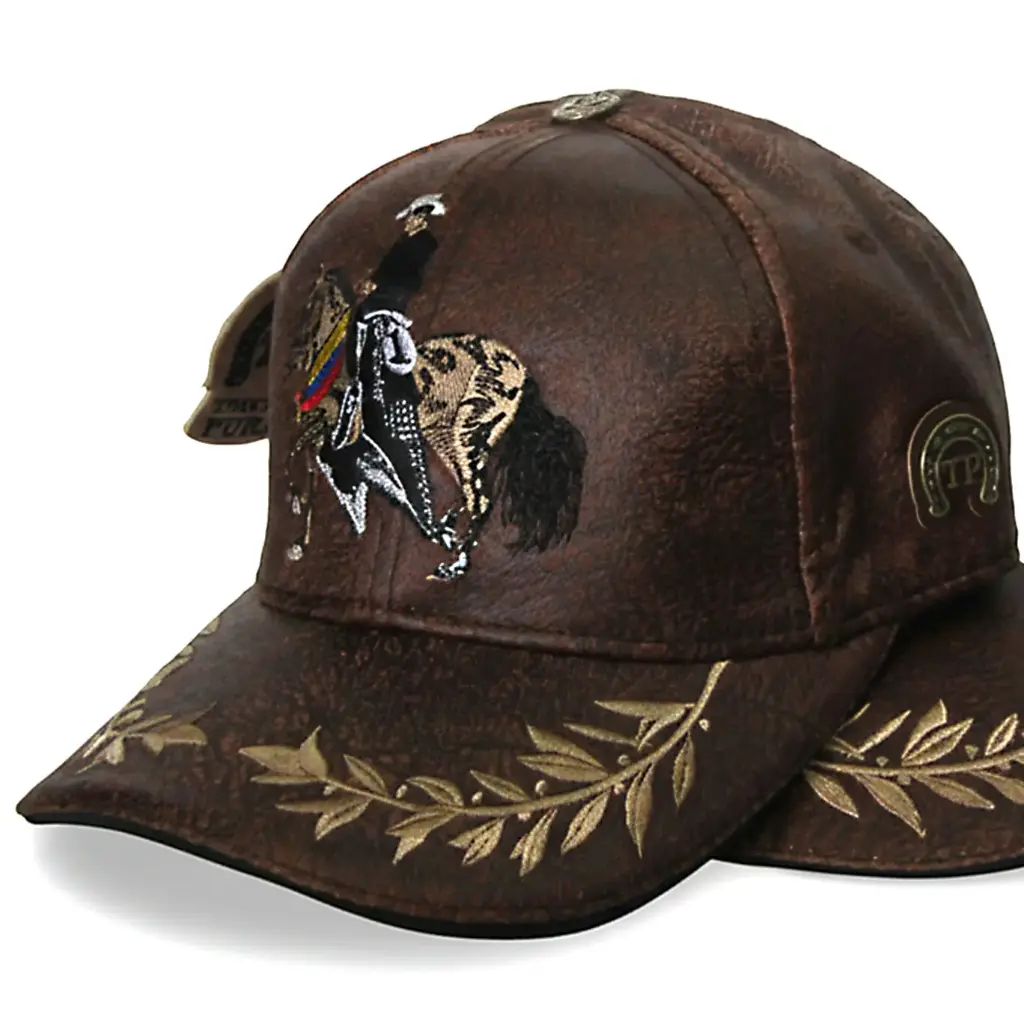 Gorra Trocha Pura Cuerina café Logo Cabalgata