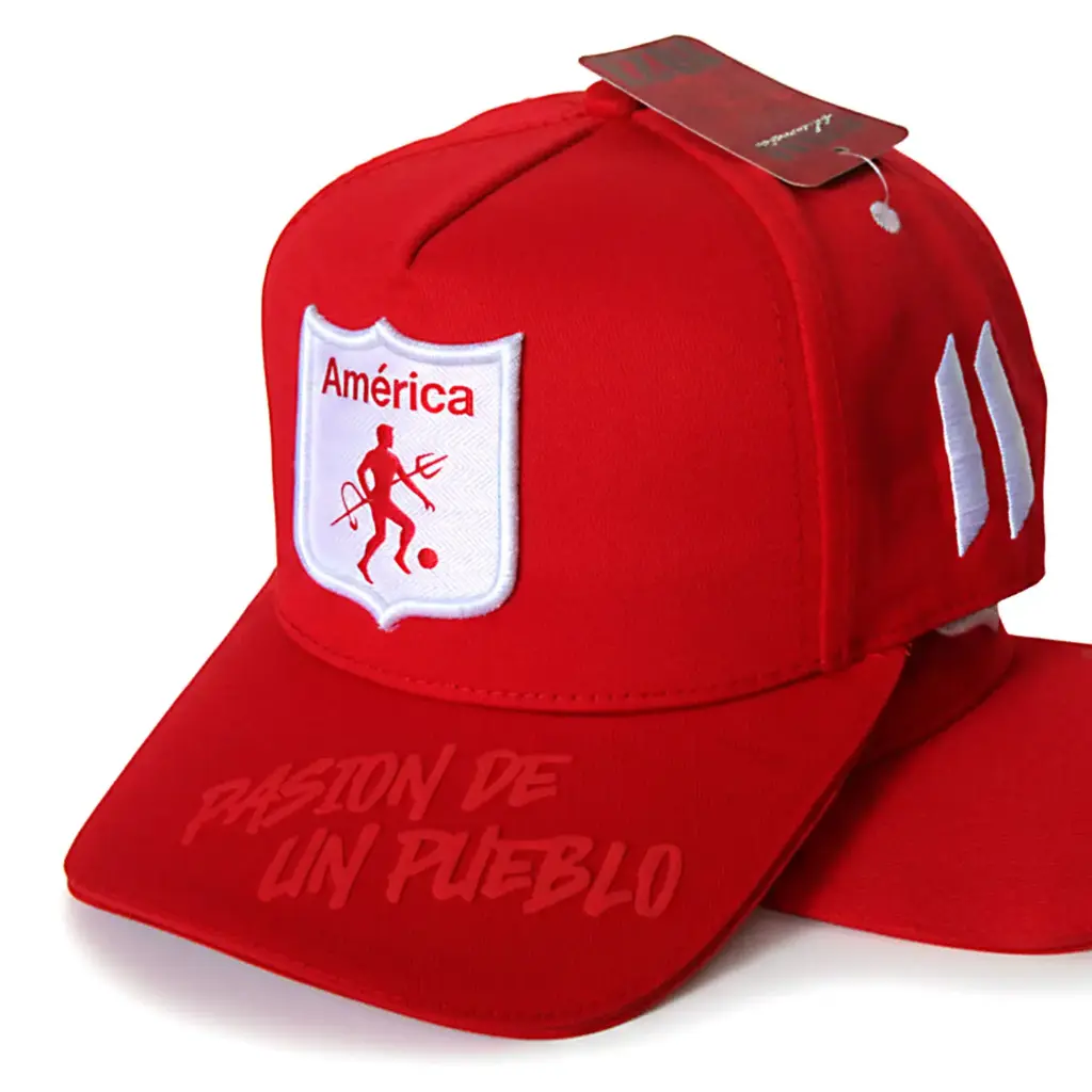 Gorra América de Cali - Pasión de un pueblo roja logo blanco