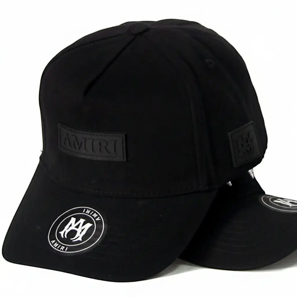 Gorra Amiri Clásica Logotipo Negro Bordado