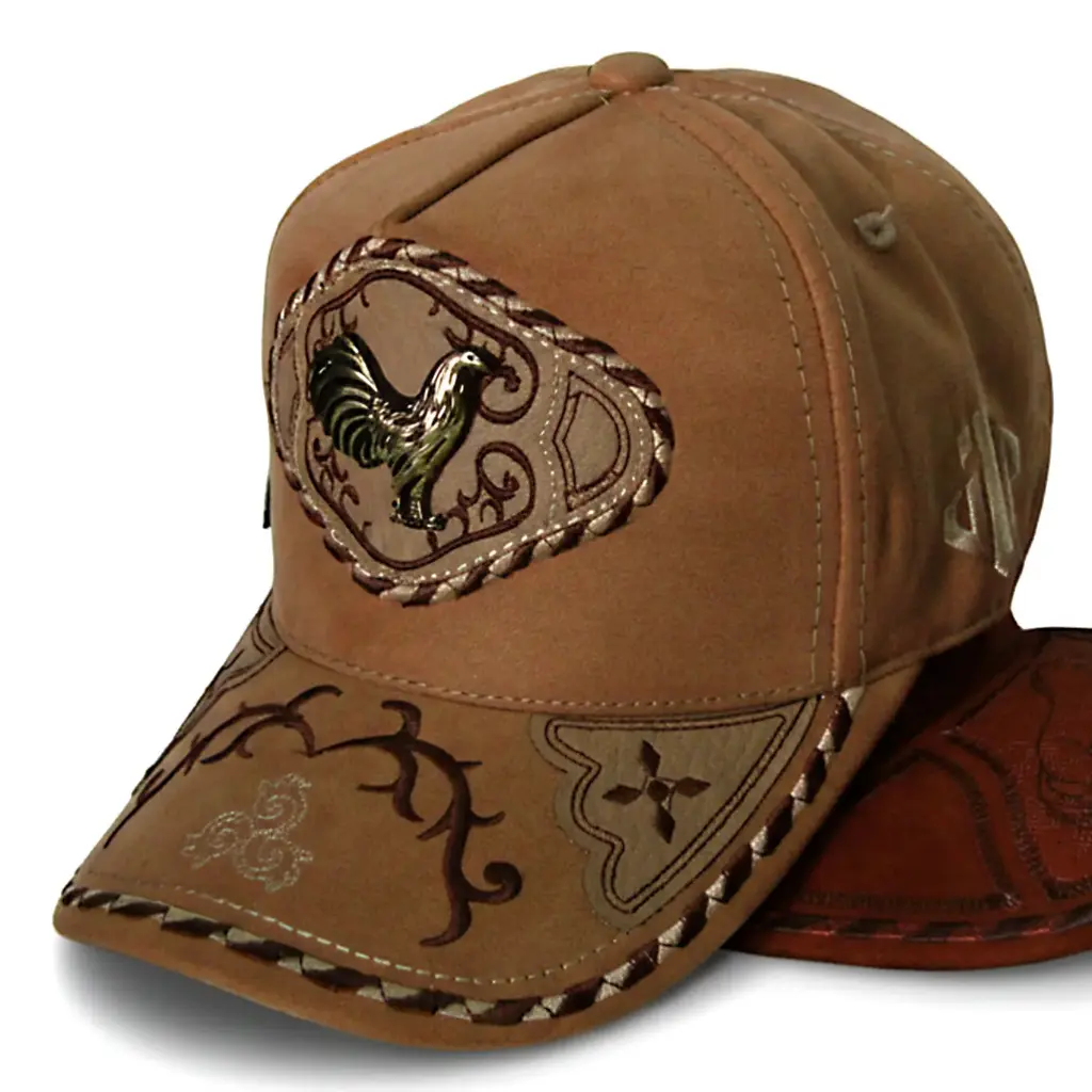 Gorra Gallo Plaqueta cafe / G334