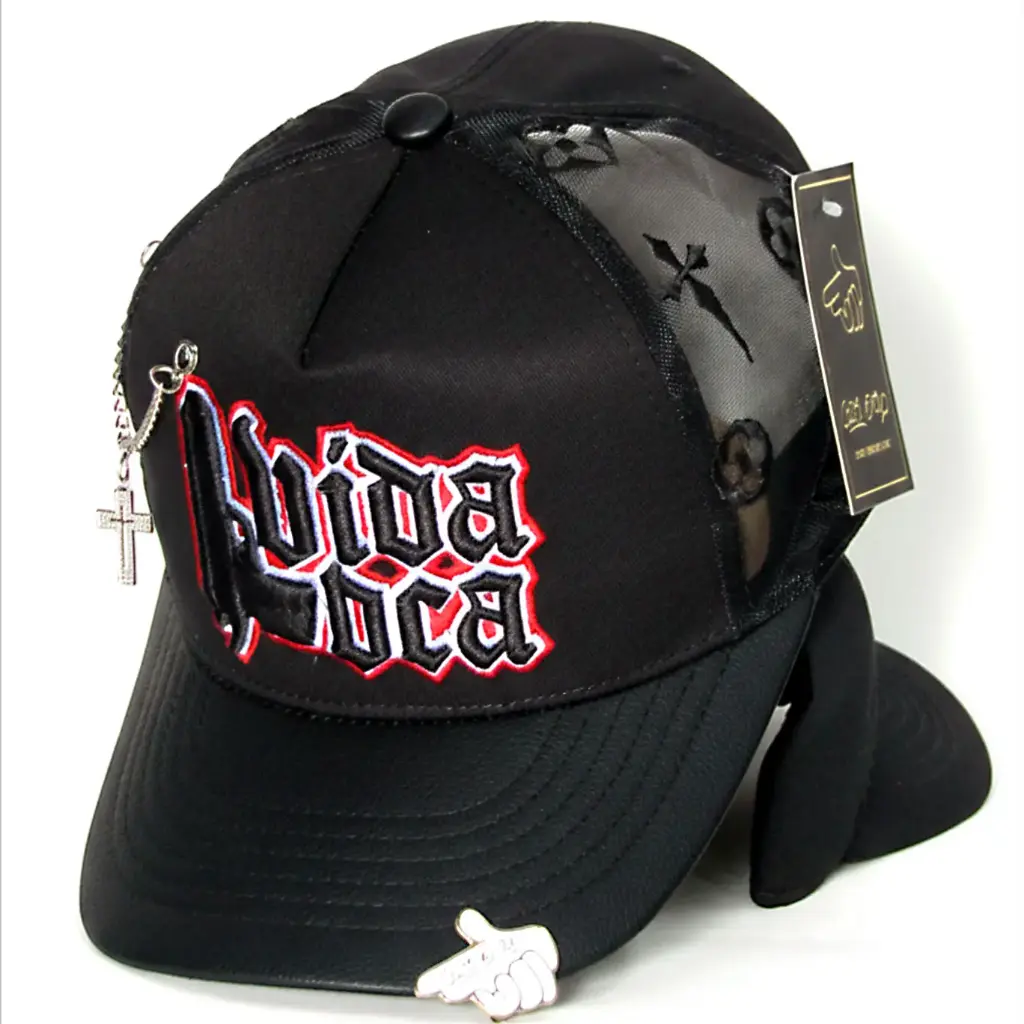 Gorra Bélica Bordada "Vida Loca" negra
