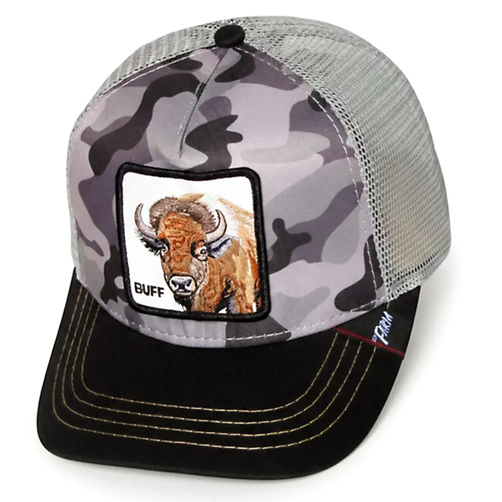 Gorra Goorin Bros Búfalo Camuflada Enmallada negra