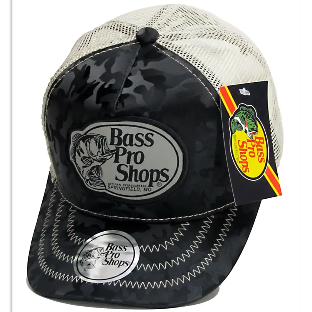 Gorra Bass Pro Shops Enmallada Camuflada negra