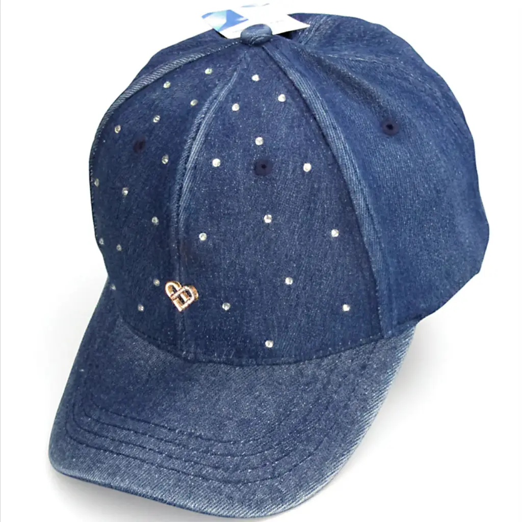 Gorra Dama Logos Corazones Jean azul