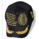 Gorra Bélica Virgen María Logo Metálico Dorado negra