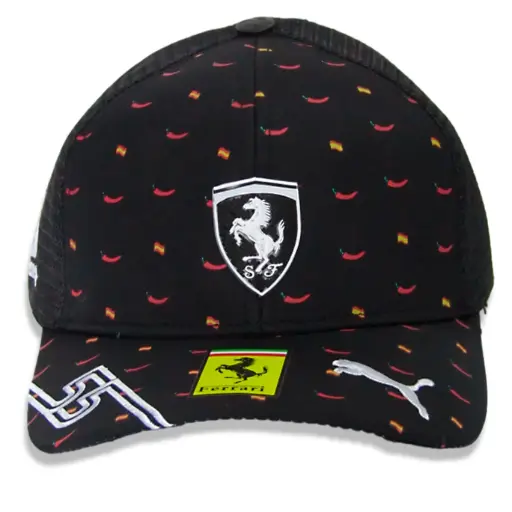[G1] Gorra Ferrari Enmallada negra
