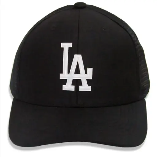 [G134] Gorra Beisbolera Enmallada LA negra