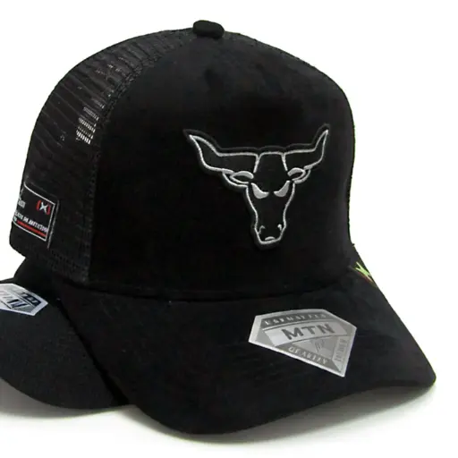 [G180] Gorra Montana Trucker Gamuzada negra