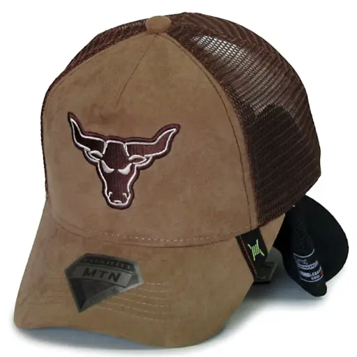 [G181] Gorra Montana Trucker Gamuzada cafe
