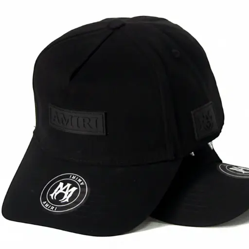 [G223] Gorra Amiri Clásica Logotipo Negro Bordado