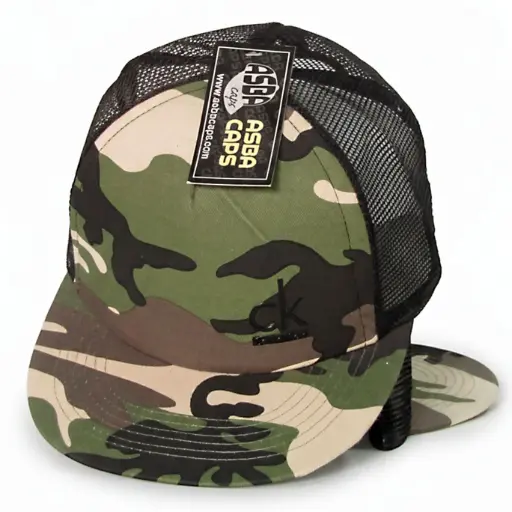[G257] Gorra Calvin Klein Plana Enmallada Camuflada verde