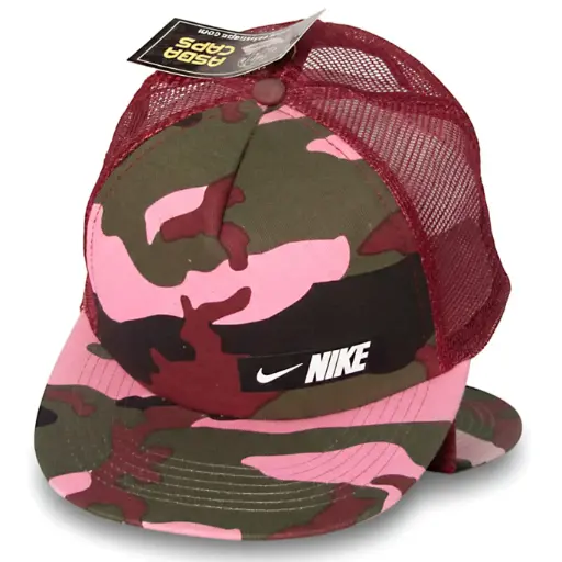 [G258] Gorras Nike Plana Enmallada Camuflada rosada