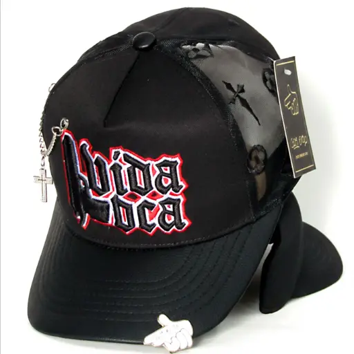 [G382] Gorra Bélica Bordada "Vida Loca" negra