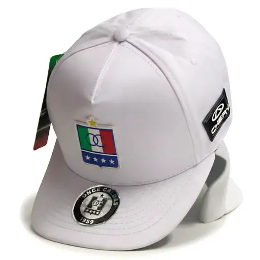 [G386] Gorra Once Caldas Antifluido Escudo clásico blanca