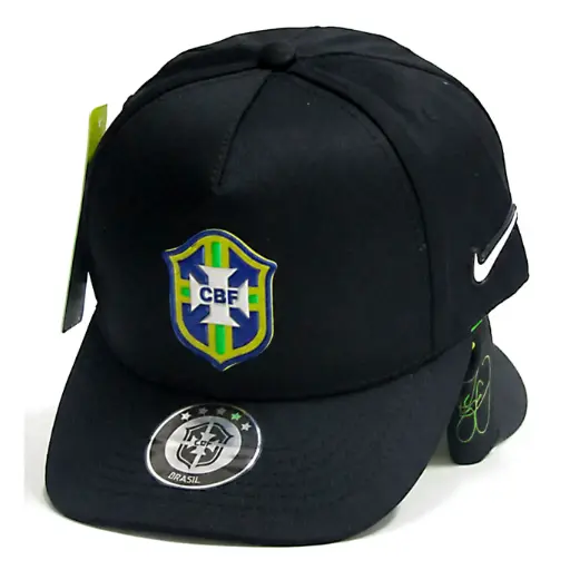 [G391] Gorra Selección De Brasil Antifluido Escudo clásico negra