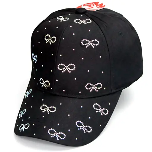 [G457] Gorra Dama Logos Moñas Brillantinas 10.19 Caps negra