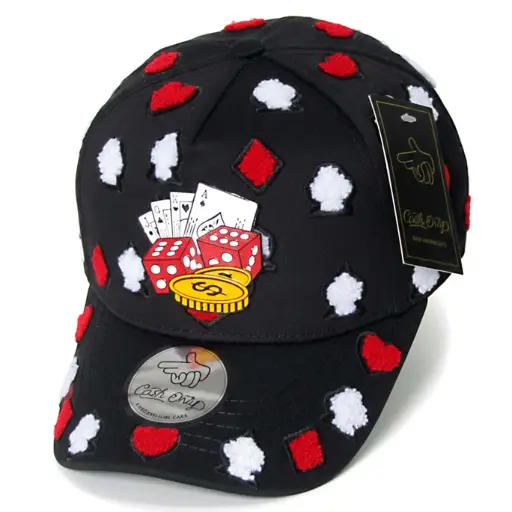 [G481] Gorra Bélica Logo Metálico Póker negra