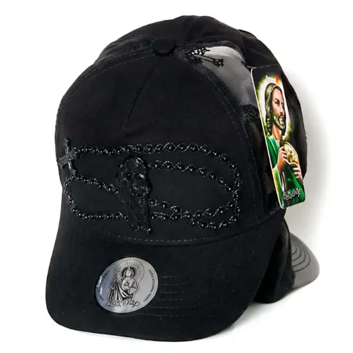 [G483] Gorra Bélica San Judas Tadeo Logo Metálico negro