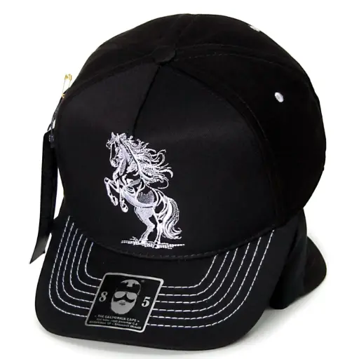 [G541] Gorra California Bordado Caballo Antifluido negra