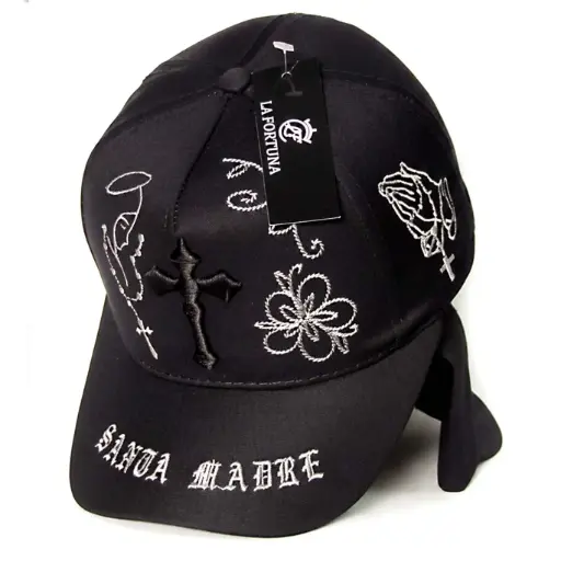 [G557] Gorra "Santa Madre" Cruz Bordada Antifluido negra