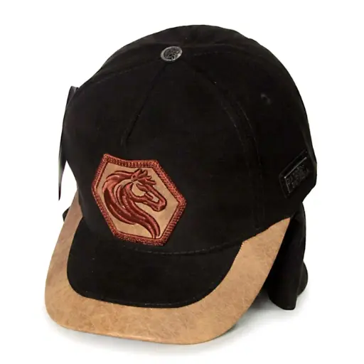 [G586] Gorra Caballo "Pasión Equina" Gamuzada negra