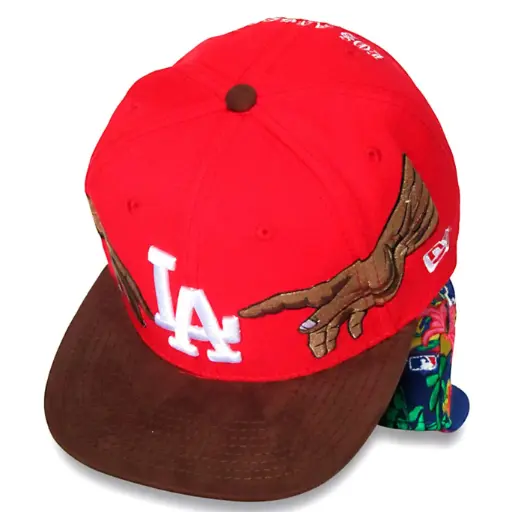 [G601] Gorra LA Dodgers "Los Angeles" Bordado Plana roja