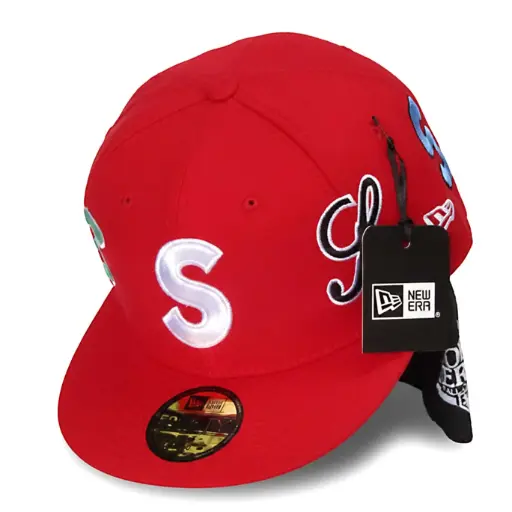 [G605] Gorra Supreme Multi S Logo Plana Tubular roja