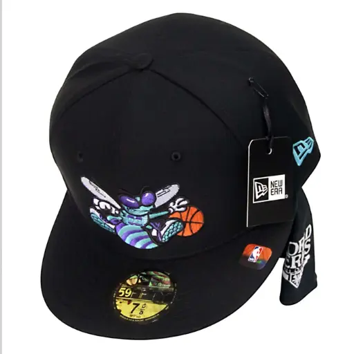 [G606] Gorra Charlotte Hornets Plana Tubular negra