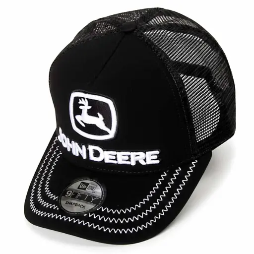 [G614] Gorra John Deere Gamuzada Enmallada negra