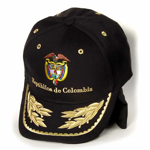 [G616] Gorra Republica de Colombia Bordada negra