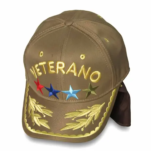 [G618] Gorra Veterano Colombiana Bordada cafe