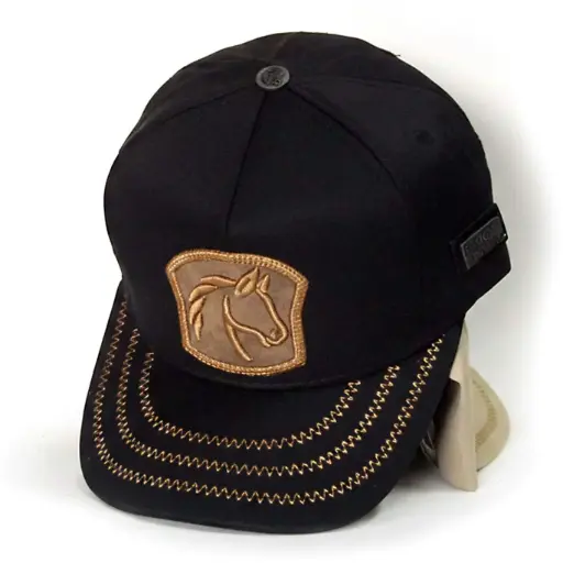 [G620] Gorra "Pasión Equina" Bordado Caballo Antifluido negra